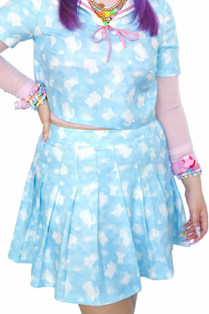 My Violet Cloudy Day Pleated Skirt MV Originals