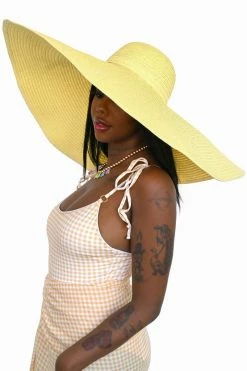 My Violet New Arrivals The Drama Oversized Sun Hat - Sunshine