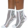 My Violet New Arrivals Sheer White Daisy Socks