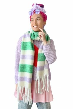 My Violet New Arrivals Cozy Stripe Oversized Scarf - Green
