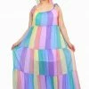 My Violet Rainbow Panel Maxi Dress