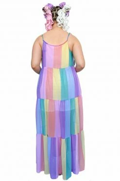 My Violet Rainbow Panel Maxi Dress