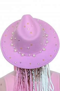 My Violet New Arrivals Pearl Flat Brim Hat - Lilac