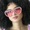 My Violet New Arrivals Sparkle Heart Sunnies - Pink