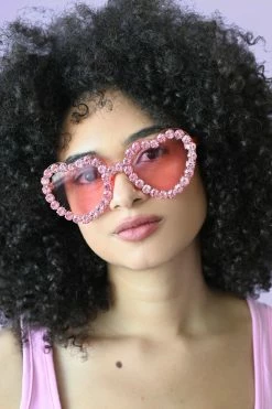 My Violet New Arrivals Sparkle Heart Sunnies - Pink