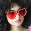 My Violet Sparkle Heart Sunnies - Red