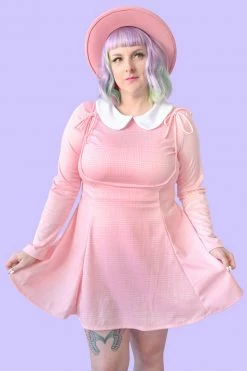 My Violet Debbie Long Sleeve Crop Top - Pink MV Originals