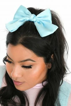 My Violet Satin Bow - Blue