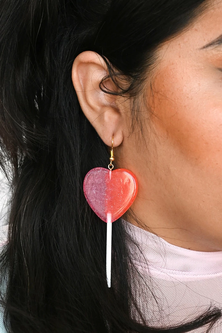 My Violet Heart Lollipop Earrings