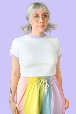 My Violet MV Originals Moxie Ringer Crop Tee - Purple