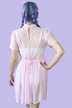 My Violet Courtney Mesh Babydoll Dress - Ballet Pink MV Originals