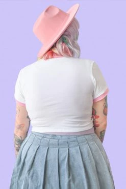 My Violet MV Originals Moxie Ringer Crop Tee - Pink