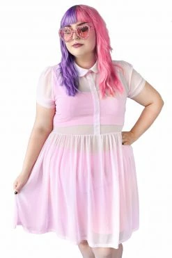 My Violet Courtney Mesh Babydoll Dress - Ballet Pink MV Originals