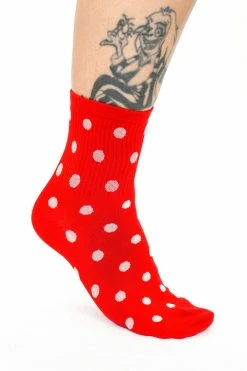 My Violet Redcap Crew Socks