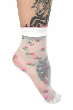 My Violet Sheer White Tulip Socks New Arrivals