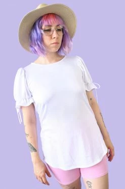 My Violet Bon Bon Puff Sleeve Top - White