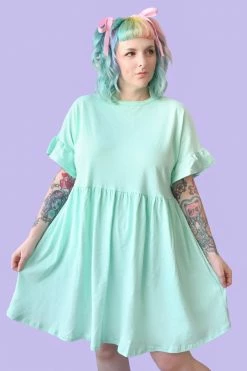 My Violet Khloe Babydoll Dress -Mint