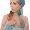 My Violet New Arrivals Pompom Drop Earrings - Teal