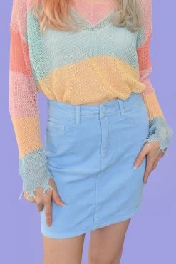 My Violet Corduroy Mini Skirt - Angelic Blue