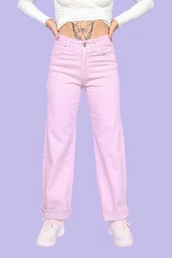 My Violet MV Originals Wide Leg Mom Jeans - Lilac