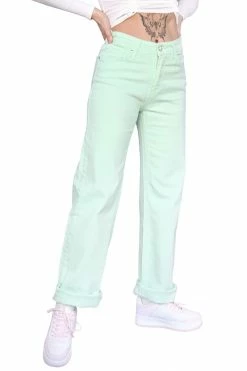 My Violet Wide Leg Mom Jeans - Mint MV Originals