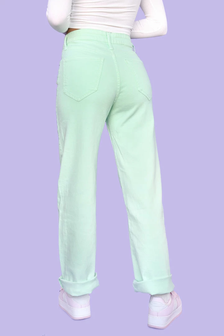 My Violet Wide Leg Mom Jeans - Mint MV Originals