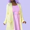 Sweet Generis New Arrivals Sweet Macaron Long Cardigan - Yellow
