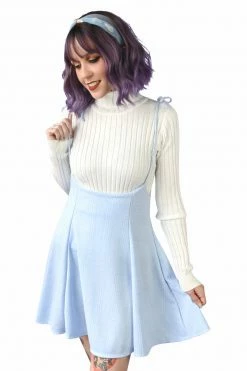 My Violet Debbie Suspender Skirt - Blue Plaid