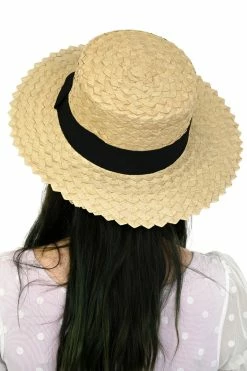 My Violet Dandy Picnic Straw Boater Hat Accessories