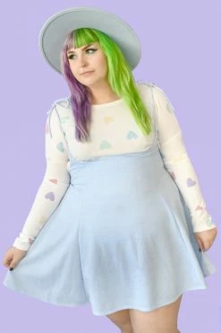 My Violet Debbie Suspender Skirt - Blue Plaid