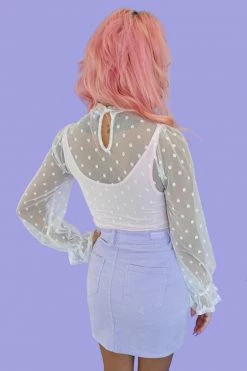 My Violet MV Originals Sheer Frills Blouse - White