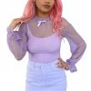 My Violet MV Originals Sheer Frills Blouse - Lavender
