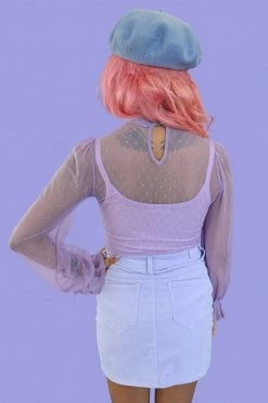 My Violet MV Originals Sheer Frills Blouse - Lavender