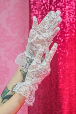 My Violet Stretch Lace Gloves New Arrivals