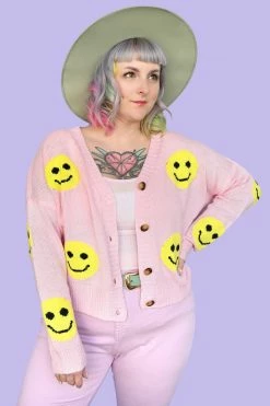 My Violet Smiley Cardigan New Arrivals
