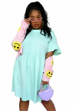 My Violet Khloe Babydoll Dress -Mint