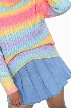 My Violet New Arrivals Summer School Pleated Denim Skirt