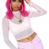 My Violet Mesh Long Sleeve Crop Top