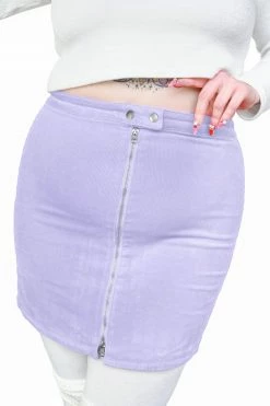 My Violet Zip Up Corduroy Skirt - Lavender New Arrivals