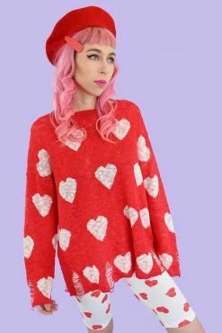 My Violet Love Game Oversized Sweater - SM Left! New Arrivals
