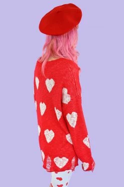 My Violet Love Game Oversized Sweater - SM Left! New Arrivals