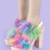 My Violet New Arrivals Cher Fluffy Platforms - Rainbow FINAL SALE