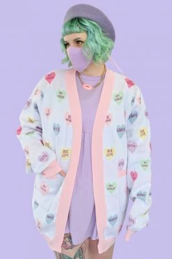 My Violet Candy Hearts Cardigan