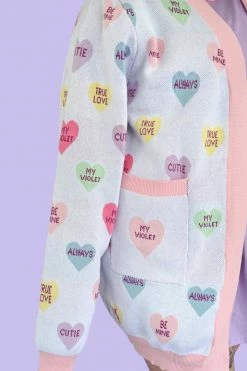 My Violet Candy Hearts Cardigan