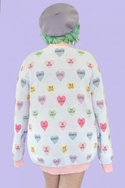 My Violet Candy Hearts Cardigan