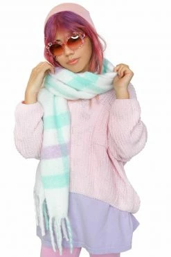My Violet New Arrivals Wintermint Oversized Plaid Scarf