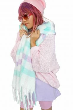 My Violet New Arrivals Wintermint Oversized Plaid Scarf