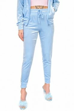 My Violet Powder Velour Joggers