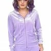 My Violet New Arrivals Lilac Velour Zip Up Hoodie - Large Left!