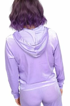 My Violet New Arrivals Lilac Velour Zip Up Hoodie - Large Left!